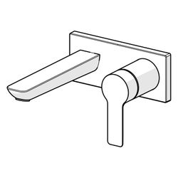 Hansa Ligna Einhebelmischer Fertigmontageset für Waschtischbatterie 4489 Rosette eckig ... HANSA-44892183 4057304014772 (Abb. 1)