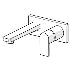Hansa Stela Einhebelmischer Fertigset für Waschtisch-Batterie 4490 Rosette eckig Auslad... HANSA-44902173 4057304015236 (Abb. 1)