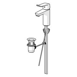 Hansa Clinica Einhebel-Waschtischbatterie, Bedienhebel lang, Zugstangen-Ablaufgarnitur,... HANSA-45012183 4057304013096 (Abb. 1)