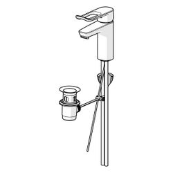 Hansa Clinica Einhebel-Waschtischbatterie, Bügelhebel lang, Ausladung 114mm, Zugstangen... HANSA-45012186 4057304010552 (Abb. 1)
