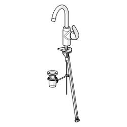 Hansa Pinto Einhebel-Waschtischbatterie, Zugstangen-Ablaufgarnitur Ausladung 148mm, DN ... HANSA-45102283 4057304003110 (Abb. 1)