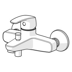 Hansa Pinto Einhebel-Wannenfüll- und Brausebatterie, Ausladung 166mm, DN 15, Chrom, 451... HANSA-45112183 4057304003219 (Abb. 1)