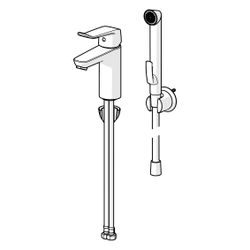 Hansa Care Einhebel-Waschtischbatterie, Bedienhebel lang, 1-strahlig, Ausladung 114mm, ... HANSA-46282206 4057304010774 (Abb. 1)