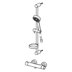 Hansa Prisma Brausebatterie mit Brausegarnitur 4808 1-strahlig DN15 Chrom... HANSA-48080121 4015474259317 (Abb. 1)