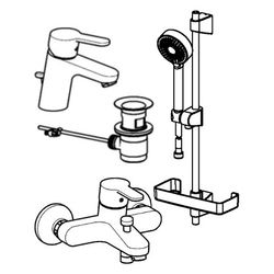 Hansa Primo Badezimmer Armaturen Paket, DN 15, Chrom, 49000000... HANSA-49000000 4015474262782 (Abb. 1)