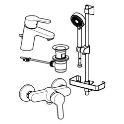 Hansa Primo Badezimmer Armaturen Paket, DN 15, Chrom, 49010000... HANSA-49010000 4015474262799 (Abb. 1)