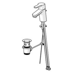 Hansa Primo Einhebel-Waschtischbatterie, Zugstangen-Ablaufgarnitur, Ausladung 107mm, DN... HANSA-49402203 4015474253988 (Abb. 1)