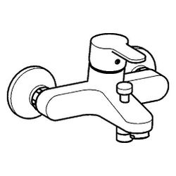 Hansa Primo Einhebel-Wannenfüll- und Brausebatterie, Ausladung 155mm, DN 15, Chrom, 494... HANSA-49442103 4015474254039 (Abb. 1)