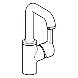 Hansa Primo Einhebel-Waschtischbatterie, Ausladung 142mm, DN 15, Chrom, 49552203... HANSA-49552203 4015474274907 (Abb. 1)
