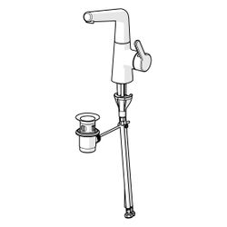 Hansa Designo Style Einhebel-Waschtischbatterie, Ausladung 151mm, DN 15, Zugstangen-Abl... HANSA-51032283 4057304006388 (Abb. 1)