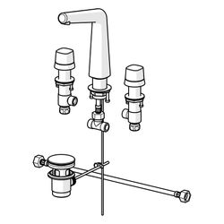 Hansa Designo Waschtischbatterie Style 5105 Zugstangenablaufgarnitur Ausladung 141mm DN... HANSA-51052183 4057304006708 (Abb. 1)