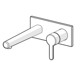 Hansa Designo Style Einhebel-Waschtischarmatur, Wandmontage, Rosette eckig, 191mm Ausla... HANSA-51092133 4057304022364 (Abb. 1)