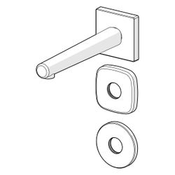 Hansa Designo Style Auslauf, Rosette soft edge, Ausladung 195mm, DN 15, Chrom, 51162180... HANSA-51162180 4057304006975 (Abb. 1)
