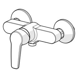 Hansa Polo Einhebel-Brausebatterie, Ausladung 56mm, DN 15, Chrom, 51450163... HANSA-51450163 4057304004025 (Abb. 1)