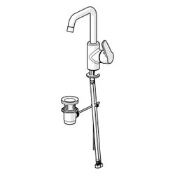 Hansa Polo Einhebel-Waschtischbatterie, Zugstangen-Ablaufgarnitur, Ausladung 152mm, DN ... HANSA-51552293 4057304002977 (Abb. 1)