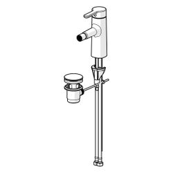 Hansa Designo Style Einhebel-Bidetbatterie, Ausladung 117mm, DN 15, Zugstangen-Ablaufga... HANSA-51733283 4057304006715 (Abb. 1)
