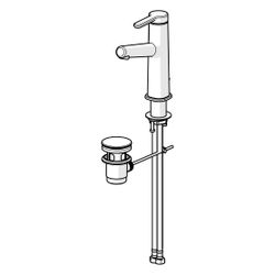 Hansa Designo Style Einhebel-Waschtischbatterie, Ausladung 128mm, DN 15, Zugstangen-Abl... HANSA-51832283 4057304006449 (Abb. 1)