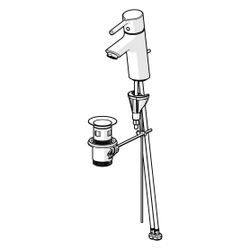 Hansa Vantis Einhebel-Waschtischbatterie, Ablaufgarnitur mit Zugstange, Ausladung 109mm... HANSA-52402267 4057304017162 (Abb. 1)
