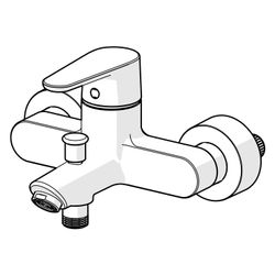 Hansa Vantis Einhebel-Wannenfüll- und Brausebatterie, Ausladung 154mm, Chrom, 52442263... HANSA-52442263 4057304017315 (Abb. 1)