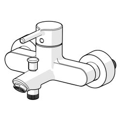 Hansa Vantis Einhebel-Wannenfüll- und Brausebatterie, Ausladung 154mm, Pinhebel, Chrom,... HANSA-52442267 4057304017322 (Abb. 1)