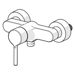 Hansa Vantis Einhebel-Duscharmatur Wandmontage, mit Temperaturbegrenzer, Matt-Schwarz... HANSA-5245016733 4057304020254 (Abb. 1)