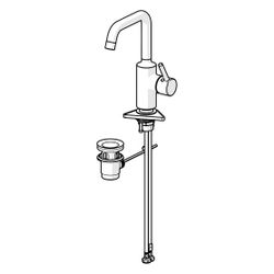 Hansa Vantis Einhebel-Waschtischbatterie, Ablaufgarnitur mit Zugstange, Ausladung 152mm... HANSA-52542267 4057304017223 (Abb. 1)