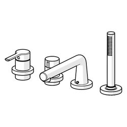 Hansa Designo Style Einhebel-Fertigmontageset für Wanne/Brause, Rosette rund, 3-strahli... HANSA-53122063 4057304007019 (Abb. 1)