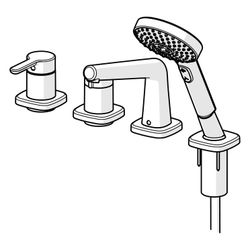 Hansa Designo Style Einhebel-Fertigmontageset für Wanne/Brause, Rosette soft edge, 3-st... HANSA-53122083 4057304007026 (Abb. 1)