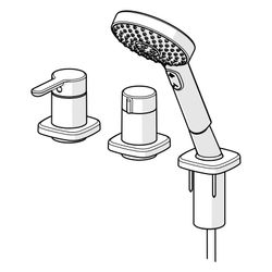 Hansa Designo Einhebelmischer Fertigmontageset für Wanne/Brause Style 5325 Rosette soft... HANSA-53259083 4057304007002 (Abb. 1)