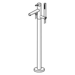 Hansa Designo Style Einhebel-Badebatterie mit Standrohr, Ausladung 209mm, 3-strahlig, D... HANSA-53272083 4057304006982 (Abb. 1)