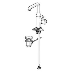 Hansa Vantis Style Einhebel-Waschtischbatterie, Ablaufgarnitur mit Zugstange, Ausladung... HANSA-54542207 4057304017469 (Abb. 1)