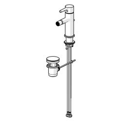 Hansa Vantis Einhebelmischer Bidetbatterie Style 5463 Ablaufgarnitur mit Zugstange Ausl... HANSA-54632207 4057304017506 (Abb. 1)