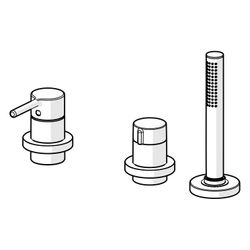 Hansa Vantis Style Einhebel-Fertigmontageset für Wanne/Brause, Rosette rund, 1-strahlig... HANSA-54709007 4057304017537 (Abb. 1)