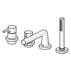 Hansa Vantis Style Einhebel-Fertigmontageset für Wanne/Brause, Rosette rund, 1-strahlig... HANSA-54719007 4057304017544 (Abb. 1)
