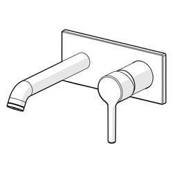 Hansa Vantis Style Einhebel-Waschtischarmatur, Wandmontage, 176mm Ausladung, Rosette ... HANSA-5480213733 4057304022388 (Abb. 1)