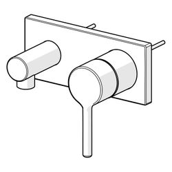 Hansa Vantis Style Einhebel-Fertigmontageset für Brause-Batterie, Rosette eckig, Chrom,... HANSA-54819007 4057304017575 (Abb. 1)