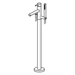 Hansa Vantis Style Einhebel-Wannenarmatur, bodenstehend, 209mm Ausladung, Matt-Schwar... HANSA-5483200733 4057304024993 (Abb. 1)