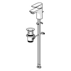 Hansa Basic Einhebelmischer Waschtischbatterie, Ablaufgarnitur mit Zugstange, Ausladung... HANSA-55402203 4057304018985 (Abb. 1)