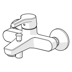 Hansa Paleno Einhebel-Wannen- und Brausearmatur, Wandmontage, DN 15, Ausladung 164mm, m... HANSA-56452103 4057304012235 (Abb. 1)
