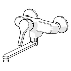 Hansa Paleno Einhebelmischer Wandmontage, schwenkbarer Auslauf, Chrom, 56512103... HANSA-56512103 4057304012136 (Abb. 1)