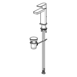 Hansa Stela Einhebel-Waschtischbatterie, Ablaufgarnitur mit Zugstange, Ausladung 174mm,... HANSA-57182273 4057304015182 (Abb. 1)