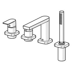 Hansa Stela Einhebel-Fertigmontageset für Wanne/Brause, Rosette soft edge, Chrom, 57302... HANSA-57302173 4057304015304 (Abb. 1)