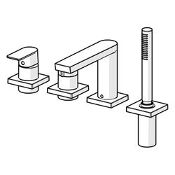 Hansa Stela Einhebel-Fertigmontageset für Wanne/Brause, Rosette eckig, Chrom, 57302473... HANSA-57302473 4057304015328 (Abb. 1)