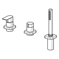 Hansa Stela Einhebel-Fertigmontageset für Wanne/Brause, Rosette soft edge, Chrom, 57319... HANSA-57319173 4057304015311 (Abb. 1)