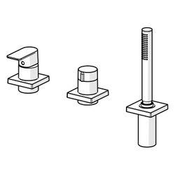 Hansa Stela Einhebel-Fertigmontageset für Wanne/Brause, Rosette eckig, Chrom, 57319473... HANSA-57319473 4057304015335 (Abb. 1)