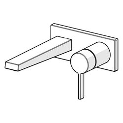 Hansa Loft Einhebelmischer Fertigmontageset für Waschtischbatterie 5757 Rosette eckig A... HANSA-57572183 4057304014765 (Abb. 1)