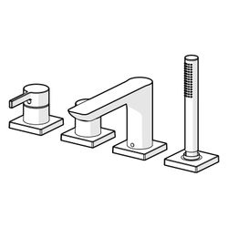 Hansa Loft Einhebelmischer Fertigmontageset für Wanne/Brause 5775 Rosette eckig 1-strah... HANSA-57752483 4057304014499 (Abb. 1)