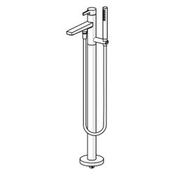 Hansa Loft Einhebelmischer Badebatterie mit Standrohr, Rosette rund, Ausladung 197mm, D... HANSA-57762073 4015474263420 (Abb. 1)