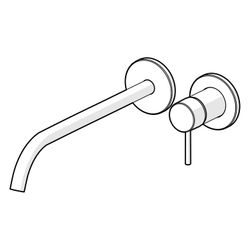 Hansa Public Waschtisch-Einhebelmischer Fertigmontageset, Wandmontage, Ausladung 235-30... HANSA-57952131 4057304022463 (Abb. 1)