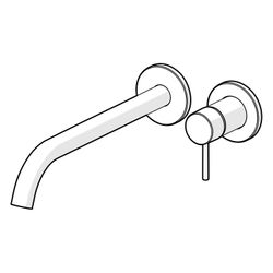 Hansa Public Waschtisch-Einhebelmischer Fertigmontageset, Wandmontage, Ausladung 300mm,... HANSA-57962131 4057304022500 (Abb. 1)
